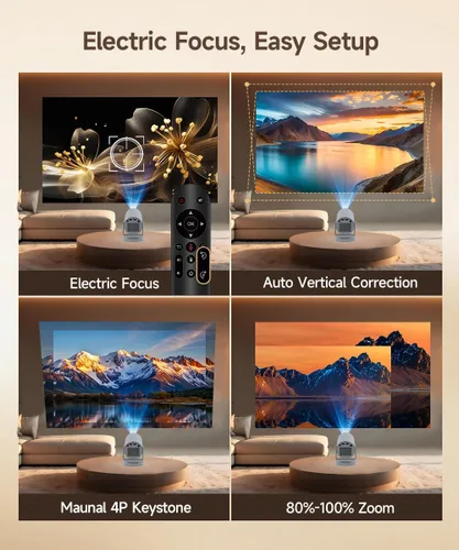Miniatura 2 de 【Enfoque eléctrico】Mini proyector Magcubic compatible con 4K, proyector inteligente con WiFi 6 y Bluetooth 5.4, altavoz base sonora de 5 W, rotación