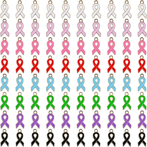 Miniatura 15 de WANDIC Colgantes de cinta, violencia doméstica, lupus, alzheimer, concientización sobre el cáncer de páncreas de aleación para la fabricación