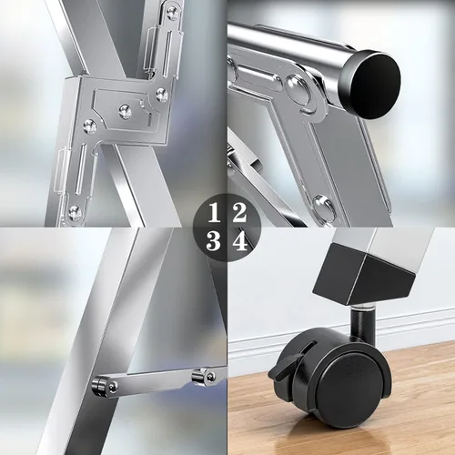 Miniatura 7 de Estante de secado de ropa plegable para interiores y exteriores, estante de lavandería ajustable y plegable, estante de ropa de acero inoxidable