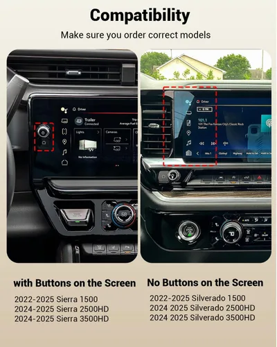 Miniatura 2 de Paquete de 3 protectores de pantalla para Silverado 2022 2023 2024 2025 2026 Chevy Silverado 2500 HD Accesorios 2026 Silverado Protector de pantalla