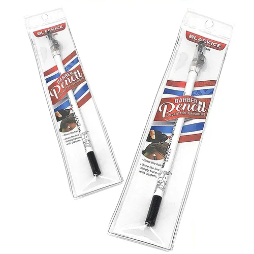 Miniatura 6 de Lápiz de peluquero en aerosol de hielo negro Línea blanca visible, para forro y bordes, ideal para tonos de piel más profundos