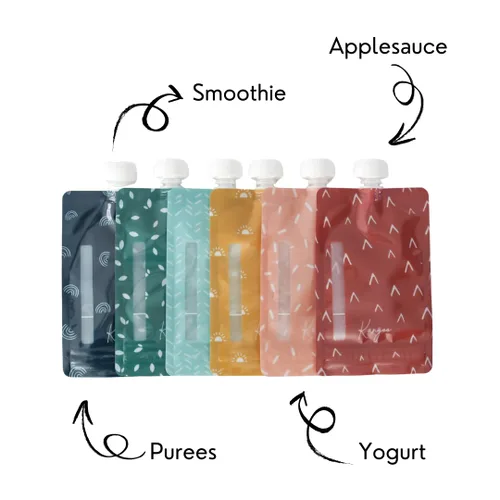 Miniatura 11 de Bolsas reutilizables para alimentos para bebés – Bolsas de almacenamiento para niños pequeños y niños – Puré de manzana, batidos, yogur, puré