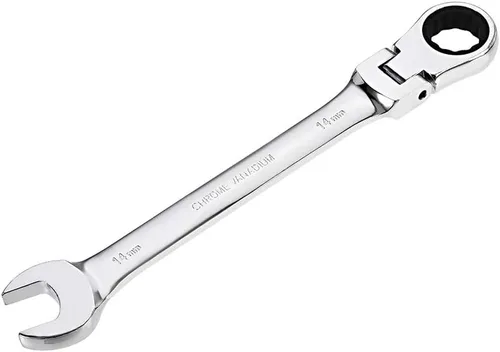 Miniatura 12 de uxcell Llave combinada de trinquete de cabeza flexible de 0.512 in métrica 72 dientes 12 puntos trinquete caja terminada herramientas de llave