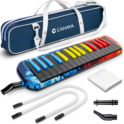 Miniatura 9 de CAHAYA Melódica 32 Teclas Boquilla de Tubos Dobles Piano de Aire Teclado Instrumento Musical con Bolsa de Transporte 32 Teclas, Negro, CY0050-1