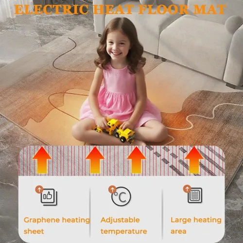 Miniatura 4 de Electric Heating Carpet Pad,Adjustable Temperature Heated Floor Mat with Auto Shut Off,Electric Heated Large Area Rug with Timerfor Living Room