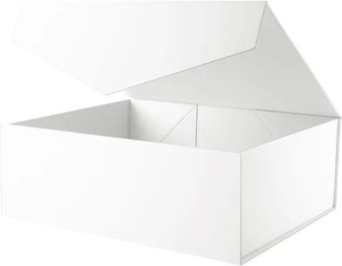 Miniatura 17 de BLK&WH Caja de regalo de 9 x 6.5 x 3.8 pulgadas, caja de regalo negra, caja de padrino, caja plegable con tapa de cierre magnético para embalaje