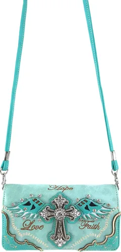 Miniatura 3 de Zelris Faith Love Hope Cross Angel Wing Bible Women Crossbody Trifold Wallet