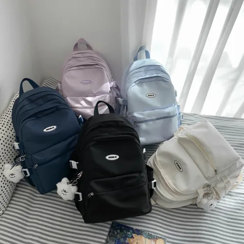 Miniatura 7 de VTTDB Mochila Kawaii con Bonitos Accesorios Mochila Diaria Estética Casual Bolsa Simple para Laptop Mochila de Viaje Impermeable para Mujeres, Azul