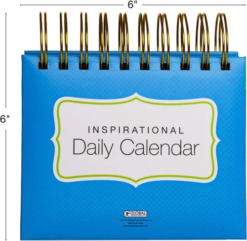 Miniatura 4 de Global Printed Products Calendario Diario Perpetuo Motivacional e Inspiracional de Hojas para Voltear con Caballete Autoportante (Colores Brillantes)