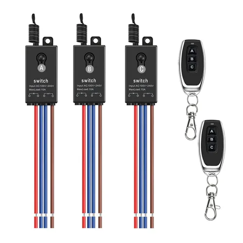 Miniatura 9 de Interruptor de control remoto de 12 V, mini interruptores inalámbricos de 2 vías, relé CC de 12 V/24 V/48 V/10 A con alcance largo de 328 pies