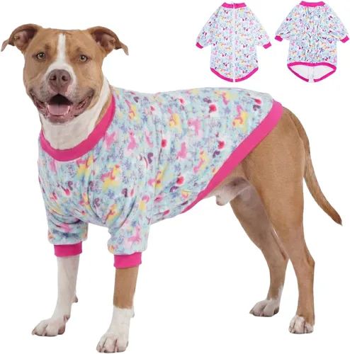 LovinPet Chaquetas para perros grandes de 50 a 60 libras, ropa de tela de franela agradable a la piel para perros, estampado de espuma de mar de