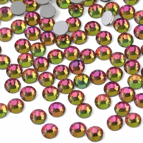 Miniatura 50 de Beadsland 1440 diamantes de imitación de cristal con parte trasera plana, gemas redondas, ámbar, SS3, 0.047-0.055 in