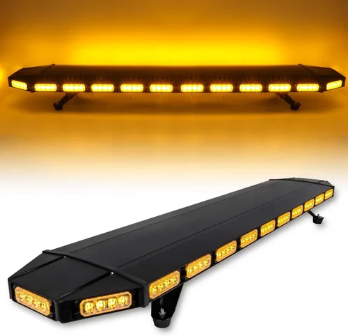 CUMART Barra de luz estroboscópica de advertencia de emergencia de construcción de 48 pulgadas con 104 LED de intensidad extremadamente alta, perfil