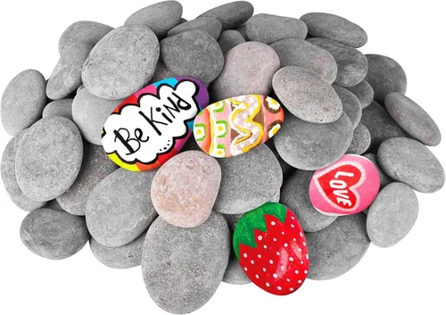 Miniatura 10 de Rocas de río para pintar 12 piezas, rocas grandes de 3.5 a 5 pulgadas, piedras lisas planas para pintar, rocas de manualidades para pintar