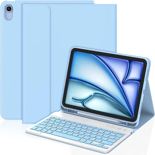 Miniatura 13 de KBCASE Funda para iPad Air de 11 pulgadas (M3/M2) 2025/2024 con Teclado, Funda de Teclado para iPad Air 5ª/4ª generación/para iPad Pro 11 2018