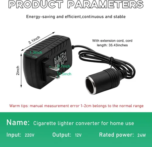 Miniatura 2 de Ohleats Convertidor de CA a CC, convertidor de 100-240V a 12V 2A 24W AC/DC, transformador de adaptador de fuente de alimentación CA/CC automático