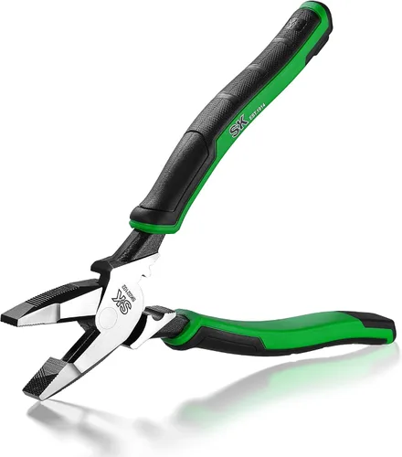 Miniatura 10 de SK Alicates de punta larga de 8 pulgadas, alicates de punta de aguja, acero de alto carbono, mango ergonómico antideslizante para un agarre cómodo