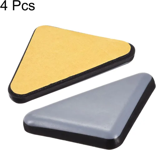 Miniatura 3 de uxcell 1.772 in x 1.378 in x 1.378 in triángulo PTFE muebles deslizantes, adhesivo autoadhesivo para pisos de madera, azulejos de cerámica