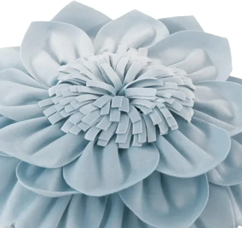 Miniatura 3 de OiseauVoler Cojín decorativo redondo de flores 3D, cojín hecho a mano con inserto para sofá, cama, decoración del hogar, 12 pulgadas, azul
