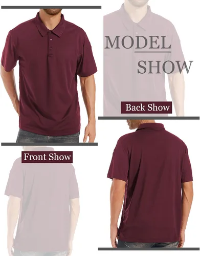 Miniatura 3 de Cityork Polo para hombre, manga corta, táctica, de secado rápido, informal, con cuello