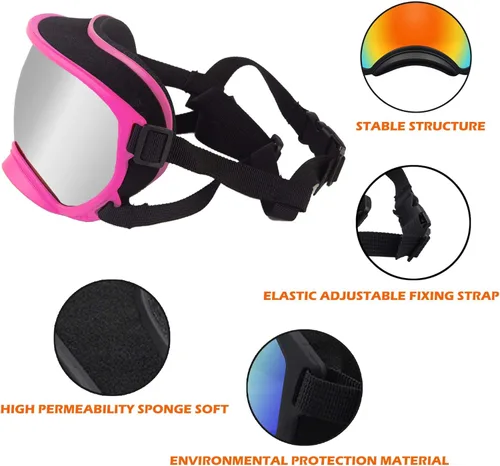 Miniatura 4 de Gafas de sol grandes para perros, con correa ajustable, protección UV, a prueba de vino, para perros y cachorros, adecuadas para perros medianos