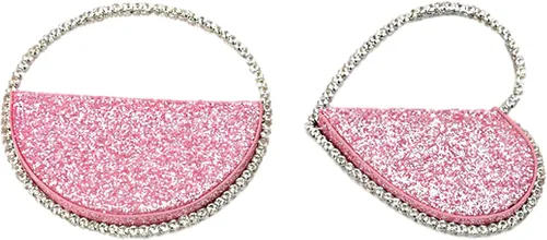 Miniatura 5 de Mini corazón forma redonda Rhinestone embrague bolso bolso marco diamante brillo lentejuelas brillantes bolso de noche boda fiesta