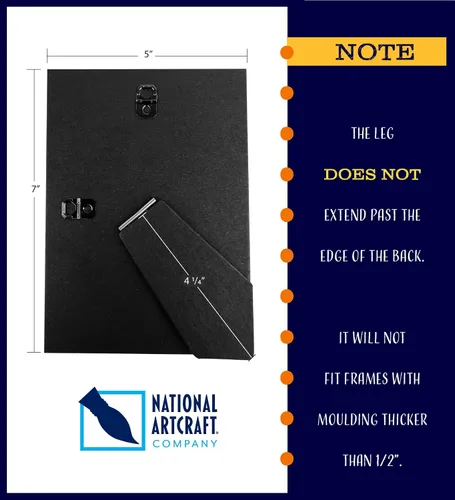 Miniatura 2 de National Artcraft Caballete de marco de 5 x 7 para marcos de menos de 1/2 pulgada de grosor (Pkg/1)