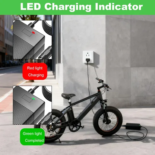 Miniatura 4 de Cargador de 42 V para batería de iones de litio Nakto de 36 V con enchufe RCA compatible con cable adaptador de alimentación de batería Nakto de 36 V