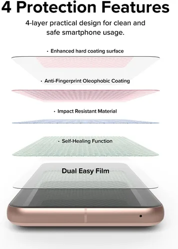 Miniatura 6 de Ringke Película doble fácil [protección de 4 capas] compatible con protector de pantalla Google Pixel 8, revestimiento de reparación autocurable