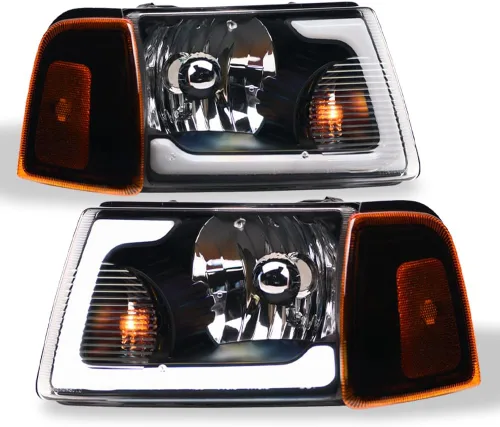 Miniatura 12 de 7422448582543 Compatible con 2001-2011 Ford Ranger Switchback Barra de tira LED secuencial de luces delanteras con carcasa negra y lámparas de señal