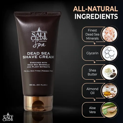 Miniatura 6 de Salt Cellar Juego de afeitado y después del afeitado del Mar Muerto para hombres, kit de aseo totalmente natural con minerales del mar Muerto