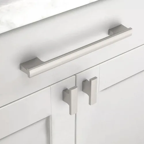Miniatura 3 de Paquete de 12 manijas de gabinete de cocina color níquel satinado cepillado de 7 pulgadas (177 mm), tiradores para gabinetes de cocina, accesorios