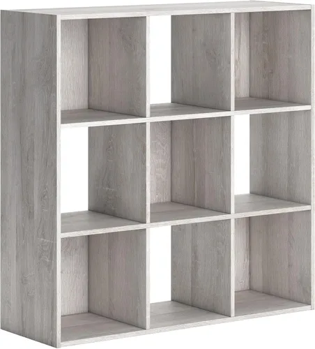 Miniatura 29 de Diseño exclusivo de Ashley Paxberry. Organizador de almacenamiento o librero moderno de 6 cubos, color blanqueado