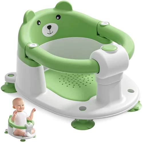 Miniatura 9 de Asiento de baño para bebés de 6 meses en adelante, asientos de baño antideslizantes para bebés sentados, silla de bañera segura para bebés y recién