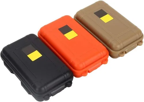 GOTOTOP 3 cajas de supervivencia al aire libre, caja de almacenamiento de plástico a prueba de golpes, caja hermética de supervivencia, 3 colores
