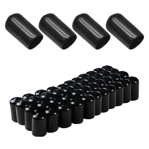 Miniatura 7 de Cubierta de tapa de extremo redondo de goma 0.08 pulgadas (0.079 in), protectores de rosca de tornillo de PVC flexible de tubería de tubería