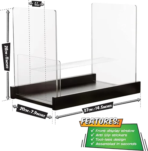 Miniatura 2 de Soporte de almacenamiento patentado para cómics, caja de exhibición de madera y acrílico para coleccionistas, organizador para cómics, revistas
