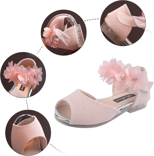 Miniatura 7 de synia Sandalias de gelatina con velcro para bebé, zapatos de flores antideslizantes para el verano, para niños pequeños, niños grandes