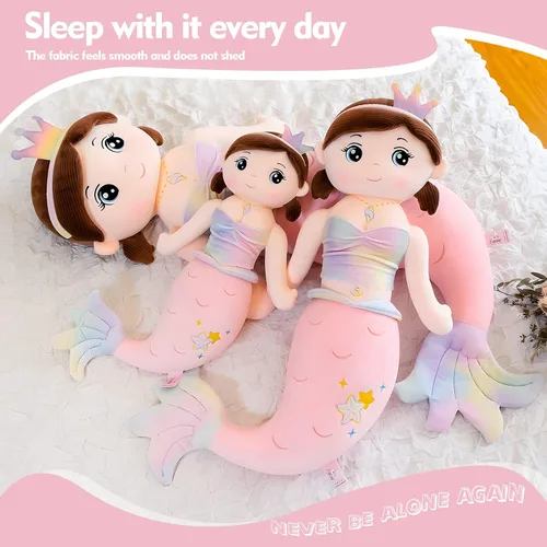 Miniatura 4 de Peluche de Sirena de Animales de Peluche, 23.6 pulgadas Lindo y Suave Rosa Sirena de Peluches para Abrazar Juguetes de Almohada Kawaii Regalo