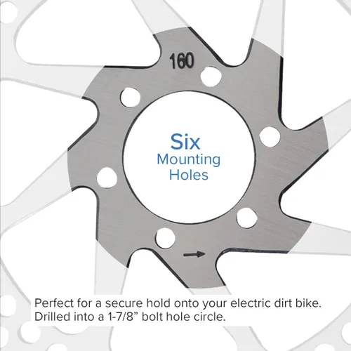 Miniatura 3 de AlveyTech Rotor de disco de freno delantero para motos eléctricas Razor MX500 y MX650 – Rotores para frenos de bicicleta de cohete, 6-1/4 pulgadas