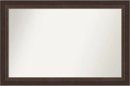 Miniatura 246 de Amanti Art Espejo de baño de bronce para sobre el fregadero, 24 x 24 pulgadas, espejo cuadrado de bronce Lara para tocador, marco de madera