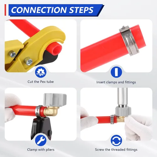 Miniatura 7 de Codo giratorio NPT hembra de 1/2 pulgada Pex × 1/2 pulgada sin plomo, compatible con PEX-B, paquete de 2