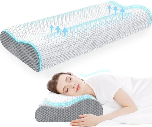 Miniatura 8 de CloudBliss Almohada cervical ergonómica para dormir, almohada cervical cervical para aliviar el dolor de cuello, almohada de espuma viscoelástica