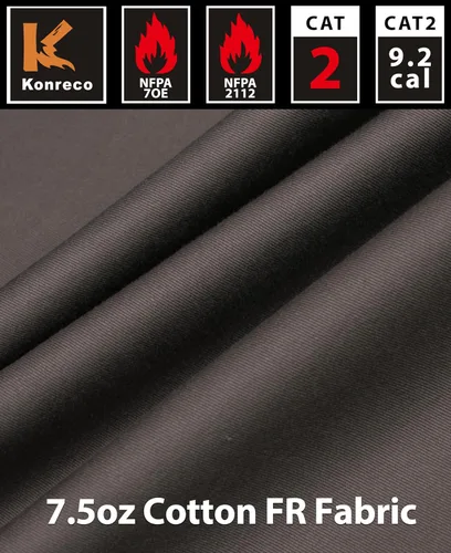 Miniatura 6 de KONRECO FR Camisas de botones para hombre con resistencia al fuego HRC2 Camisas de soldadura para hombre
