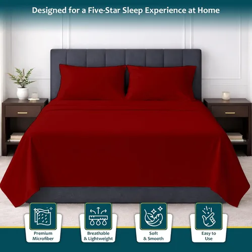 Miniatura 2 de Shreem Linen Juego de sábanas tamaño individual de 4 piezas, 1800 ropa de cama ultrasuave de lujo hotelera, transpirable y refrescante, bolsillos