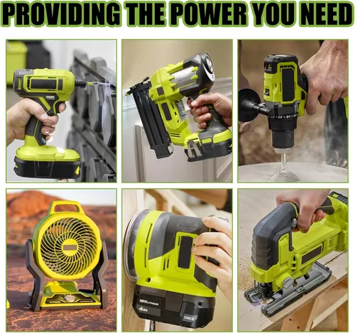 Miniatura 6 de Powilling Paquete de 2 baterías P189 mejoradas de 4.0Ah para batería Ryobi de 18 V, baterías de iones de litio de 18 voltios para herramientas