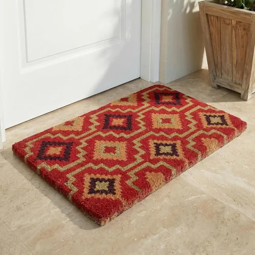 Miniatura 9 de Fab Habitat Felpudo extra grueso, tejido a mano, duradero, fibra de coco natural, entrada, puerta delantera, porche, patio, pájaros en rama, gris