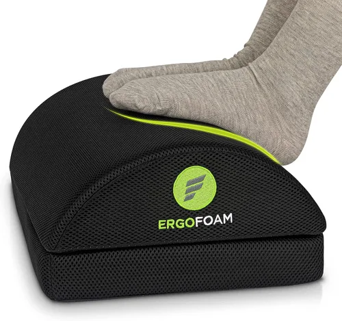 ErgoFoam Reposapiés para debajo del escritorio de trabajo - Aprobado por quiroprácticos 2en1 ajustable Premium Reposapiés debajo del escritorio -