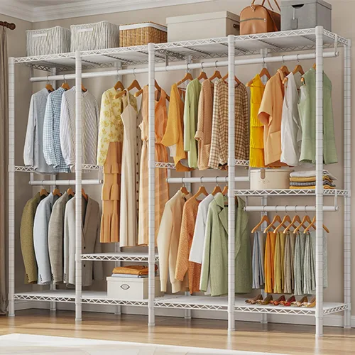 Miniatura 10 de Raybee Perchero para ropa con cubierta, perchero para colgar ropa, armario portátil, ajustable, 1150LBS, 18" de profundidad x 76" de ancho x 77