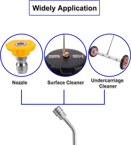 Miniatura 5 de FIXFANS - Varita para lavadora a presión de 45 grados, varita de extensión curvada de 15 pulgadas High Power Washer Extension Wand, 5 Spray